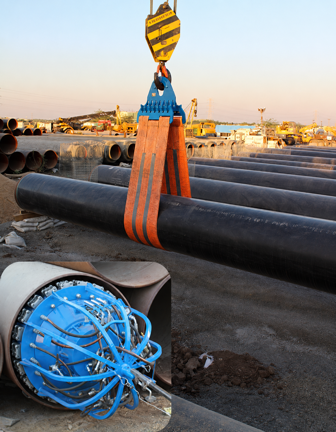 SPM Equipment pipeline equipment on site in Ahmedabad, India